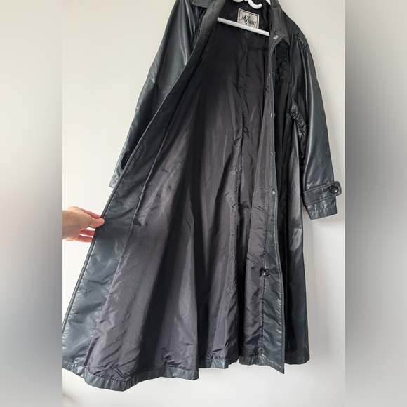 Black A-line Nylon Coat - Picture 3 of 7